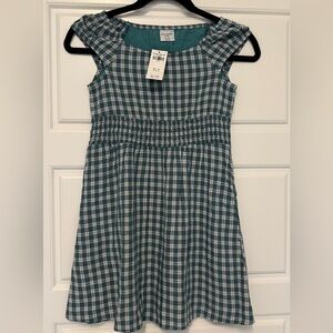 Plaid Kids Dress in green and White